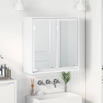 vidaXL - Badkamerspiegelkast - Wit - 60 - x - 20 - x - 60 - cm - Bewerkt - hout