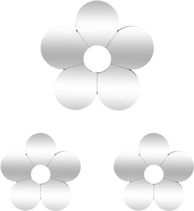 Atmosphera Kids Bloemen Spiegels - Set van 3 stuks - 21x21cm