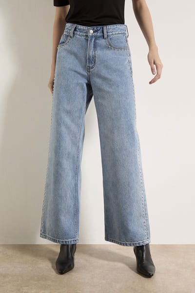 Maca straight-leg jeans met studs