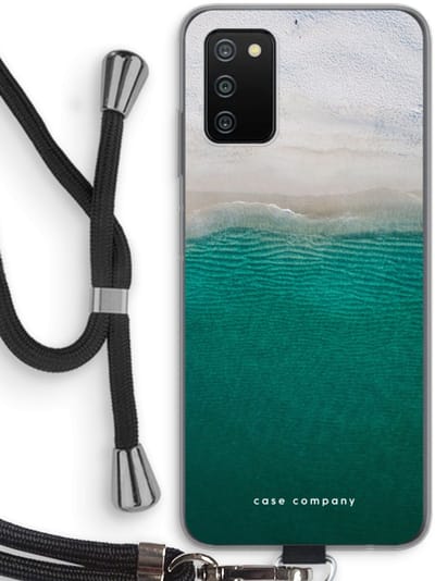 Case Company® - Hoesje met koord geschikt voor Samsung Galaxy A03S hoesje met Koord - Stranded - Telefoonhoesje met Zwart Koord - Bescherming aan alle Kanten en Over de Schermrand