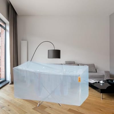 Verwarmd Droogrek Cover - Sneller Drogen van Kleding met 146x53x74cm Opvouwbare Luchter Hoes in Grijs