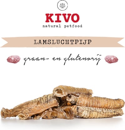 Kivo Petfood Hondensnack Lamsluchtpijp 2 zakken x 200 gram - Graanvrij en Glutenvrij