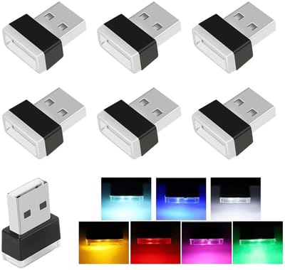 Dailygoods - USB auto sfeerverlichting - 7 kleuren LED - Mini interieur lamp - Geluid controle - USB-nachtlampjes - Decoratie voor auto