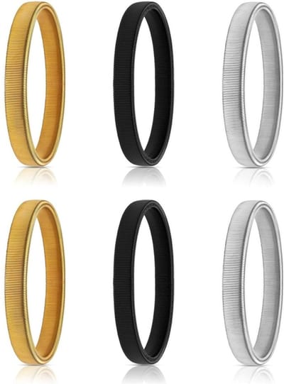Fako Bijoux - Set Van 3 Paar Mouwophouders - Zwart, Goud & Zilver - 20cm - Metaal