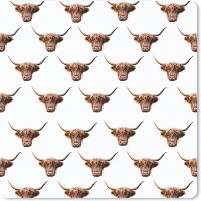 Muismat 20x20 cm - Mousepad Patroon - Schotse hooglander - Dieren - Muismatten