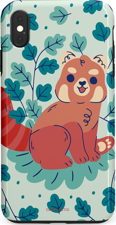 Casetastic Hoesje Geschikt voor Apple iPhone Xs Max - Stijlvolle Beschermende Duo-layer Case - Rode panda tuin