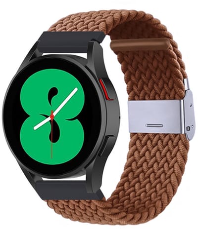 By Qubix - Braided nylon bandje - Bruin - Geschikt voor Xiaomi Redmi Watch 5 Active / Redmi Watch 5 Lite