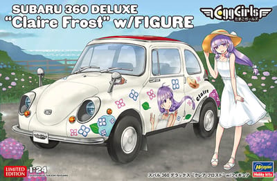 Hasegawa Modelbouwpakket Auto - 52448 Egg Girls Subaru 360 Deluxe - Claire Frost - met Figuur - Auto Plastic - 1:24 - Modelbouw