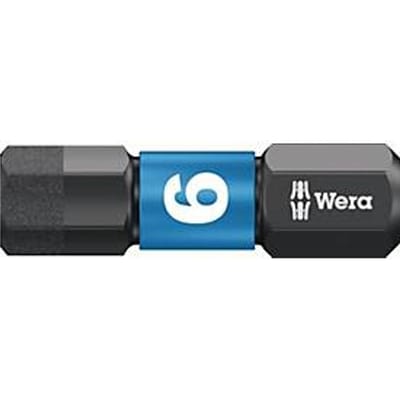 WERA Bit 840/1 IMP DC, 6 mm, L 25 mm, 1/4 inch C6.3, slagschroevendraaier met diamantcoating, voor slagschroevendraaiers, 10 stuks