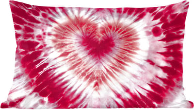 Sierkussens - Kussentjes Woonkamer - 60x40 cm - Hartvorm - Roze - Tie dye