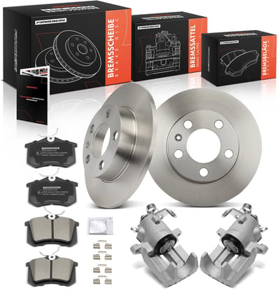 Frankberg 2x Remklauw+2x Remmen+4x Remblokken Achter voor VW