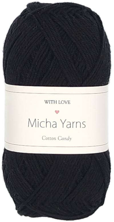 Micha Yarns - 100% katoen haakgaren - 5 bollen haakkatoen - 5 x 50gram - 170meter per bol - Zwart (000)
