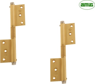 AMIG Veerscharnier Deurveer scharnier - 2 stuks – 180 x 80 x 3mm - 40kg - Instelbare sluitkracht – Messing