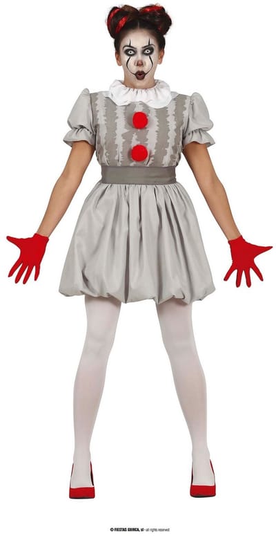 Niet Zo Vrolijke Grijze Scary Clown - Vrouw