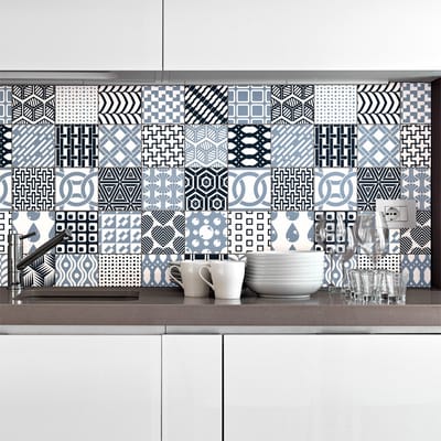Zelfklevende muurtegelstickers voor keuken en badkamer - 30 Scandinavische tegelstickers, Helsingborg-stijl - 30 stickers, 20x20 cm