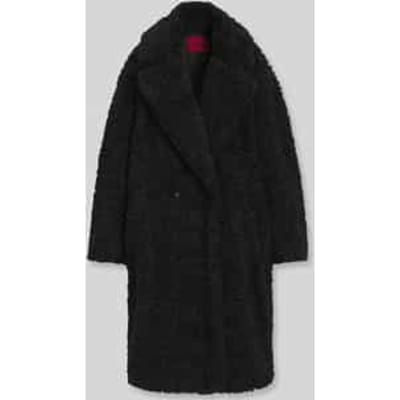 oversized fit teddy- / lange jas van imitatiebont met reverskraag model 'Malite-1'
