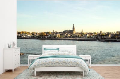 Behang - Fotobehang Water - Nijmegen - Waal - Breedte 350 cm x hoogte 260 cm