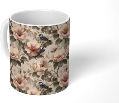 Mok - Koffiemok - Klassiek - Vogels - Kleurrijk - Mokken - 350 ML - Beker - Koffiemokken - Theemok