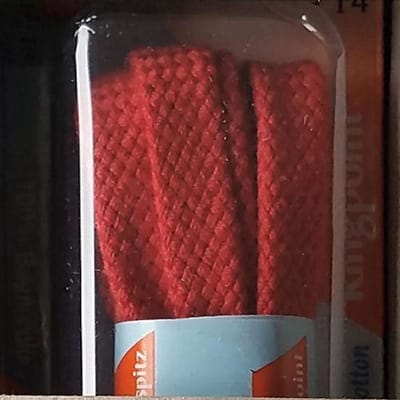 1 paar schoenveters - 8 mm x 120 cm Plat Rood - Schoenveter Medium Flat 100% katoen