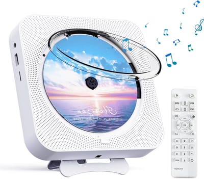 Draagbare CD Speler - Boombox Muziekspeler - Muziek Luisteren Thuis - Ingebouwde Luidsprekers - 16.5 x 16.5 x 3 cm