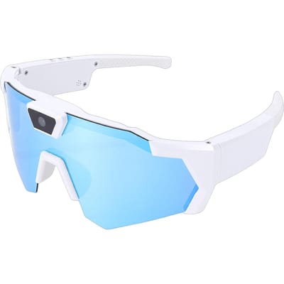 Lunettes Caméra Vidéo HD 1080P Lunettes d'Enregistrement Vidéo Lunettes de Soleil Intelligentes Polarisées WiFi pour Sports d'Extérieur Cyclisme Verres Bleus