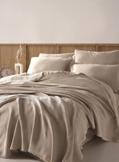 Grote Omkeerbare Sprei of Woondeken van Gerecycled Katoen