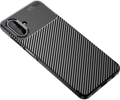 Techsuit Carbon Fiber Silicone Back Cover Hoesje geschikt voor Samsung Galaxy A07 4G - Zwart