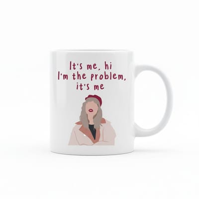 Grappige Popcultuur Tekst Koffiemok “It’s Me, Hi, I’m the Problem, It’s Me” – Trendy Humor Cadeau – 330 ml Keramische Mok