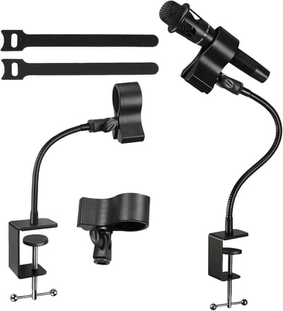Verstelbare Microfoonarm van 50 cm - Flexibele Gooseneck Microfoonstandaard voor Opname en Live Gebruik, Deskstandaard met Metalen Klem