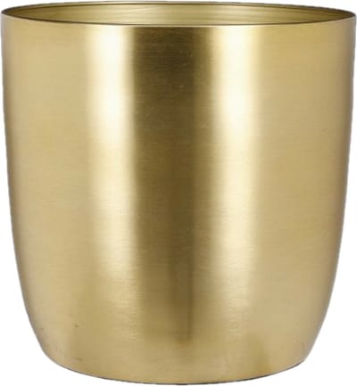 Mica Decorations Plantenpot - metaal - goud - D24 x H23 cm - bloempot