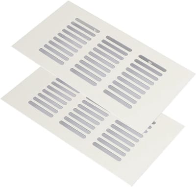 Ventilatierooster Metaal - Afdekking Rooster - Kast Ventilatie - Uniek Gaasontwerp - 80x200mm - Aluminiumkleur