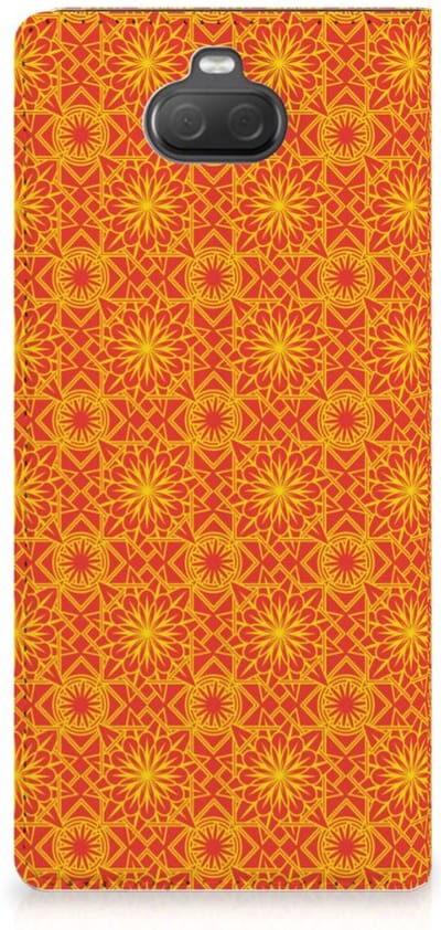 Sony Xperia 10 Plus Hoesje met Magneet Batik Oranje
