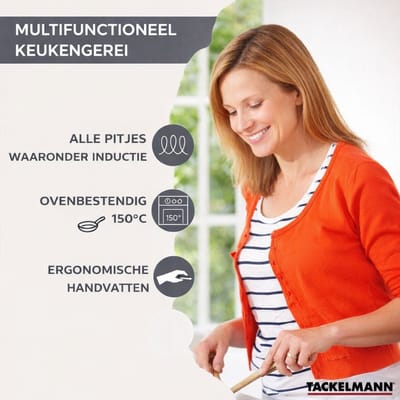 Fackelmann 9322750 Set 2 pannen 20 en 24 cm van roestvrij staal 18/8, Kookpan, Pan voor alle warmtebronnen, Inductiepan, PFAS-vrije pan, Roestvrij staal 18/8, 20 en 24 cm