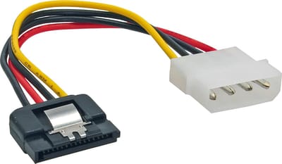 Molex (m) - SATA (v) met metalen klem adapter - 0,15 meter