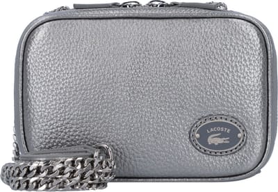 LACOSTE Schoudertas Origin Croc Square Crossover Bag Gunmetal Grijs