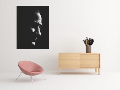 Canvas Schilderij - Mustafa Kemal Ataturk - Zwart Wit Portret - 75 x 100 cm