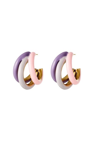 Triple colored hoops- oorbellen- yehwang | Cadeau voor haar | Tieners | Moederdag