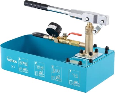 KATSU Druktestpomp, waterpompen, handbediend, hydraulisch, 7 liter, 0-60 bar, lektester voor inspectie van de installatie van warm- en koudwaterleidingen sy Stemen 318926