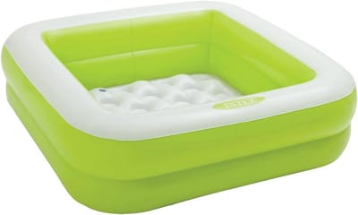 Babypool Play Box - Kinderbadje Opblaasbaar - Waterpret Buiten - Waterdicht Materiaal - 85 x 85 x 23 cm - Groen