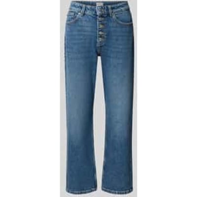 Jeans in verkorte pasvorm met knoopsluiting