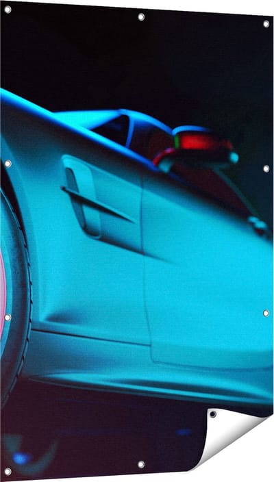 Gards Tuinposter Moderne Sportwagen Auto - 80x120 cm - Tuindoek - Tuindecoratie - Wanddecoratie buiten - Tuinschilderij
