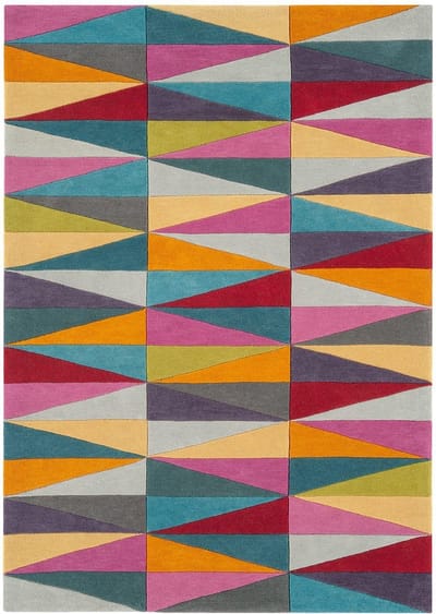 Easy Living - Funk-Triangles Vloerkleed - 140x200  - Rechthoek - Laagpolig Tapijt - Modern - Meerkleurig