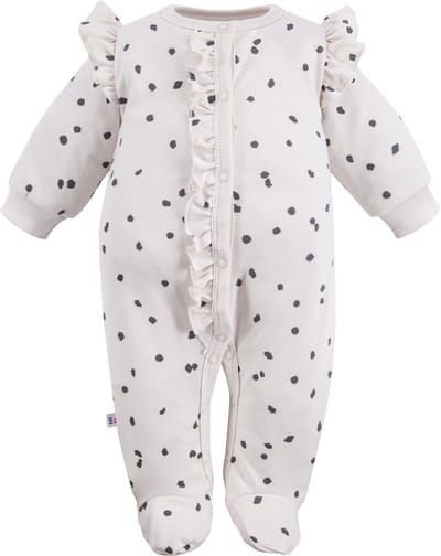 Eevi - Boxpakje/Slaappakje/Pyjama/Onesie - Zwarte vlekjes - Maat 56 - 0 t/m 2 maanden
