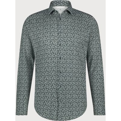 Blue Industry Overhemd Print Grijs - Maat 39 - Heren - Overhemden Casual
