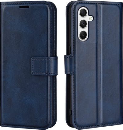 Coverup Hoesje - Geschikt voor Samsung Galaxy A35 Hoesje - Coverup Deluxe Book Case - Blauw