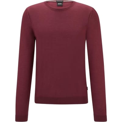 Hugo Boss Heren Leno-P Trui (Donkerrood)