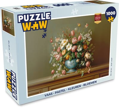 Puzzel Vaas - Pastel - Kleuren - Bloemen - Legpuzzel - Puzzel 1000 stukjes volwassenen