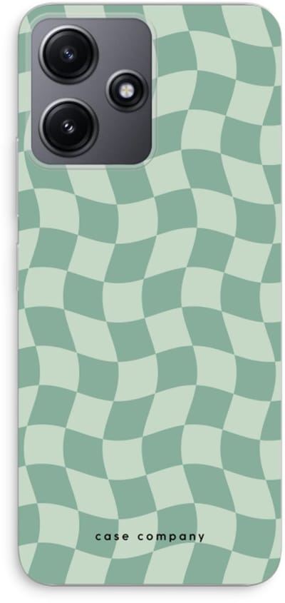 Case Company® - Hoesje geschikt voor Xiaomi Redmi 12 hoesje - Grid Groen - Soft Cover Telefoonhoesje - Bescherming aan alle Kanten en Schermrand