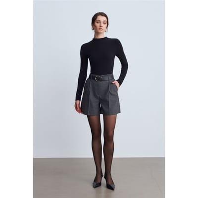Hoog-Waist Broek met Ceintuur en Wijde Pijpen