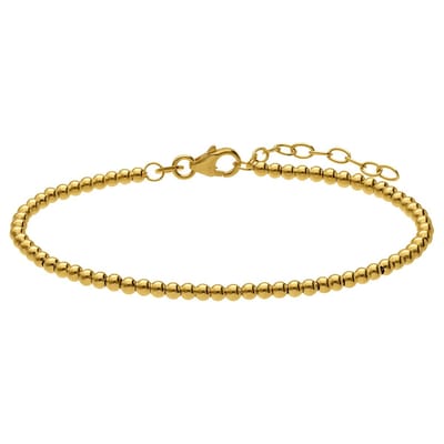 Lucardi - Dames Zilveren goldplated armband - Armband - 925 Zilver - Goudkleurig - 19 cm